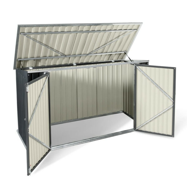 Abri de jardin métallique pour vélos et outils - 210 × 130 × 105 cm