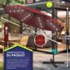 Parasol déporté solaire LED Tillvex, 300 ou 350 cm