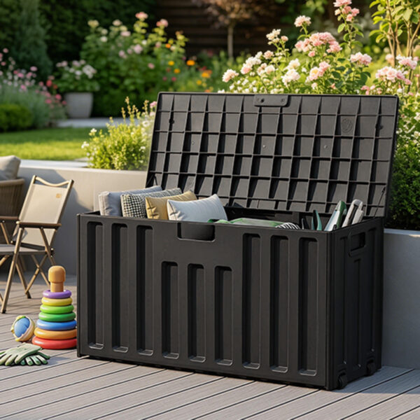 Coffre de jardin 170 L compact avec poignée intégrée - 78 × 55 × 52 cm