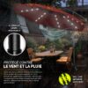 Parasol déporté solaire LED Tillvex, 300 ou 350 cm