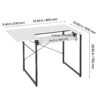 Table de couture VEVOR avec plateau pliable et support machine réglable - 140 cm
