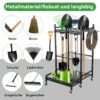 Coffre de rangement en acier pour outils de jardin - noir