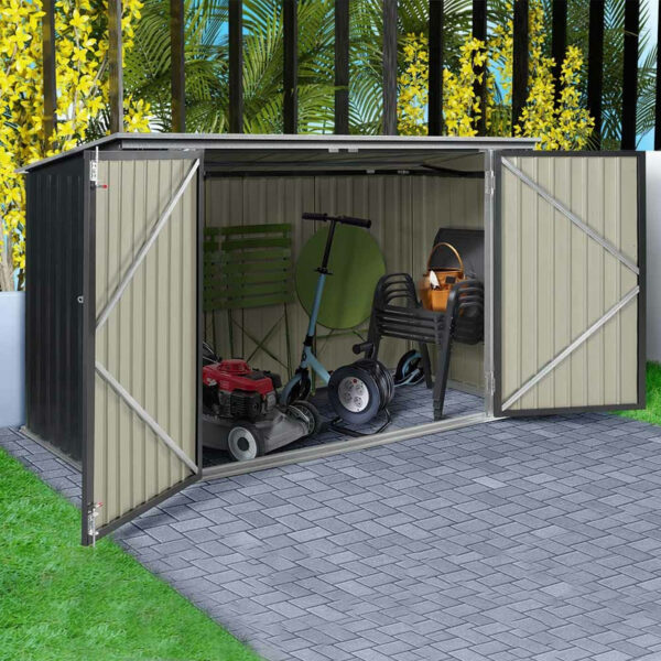 Abri de jardin métallique pour vélos et outils - 210 × 130 × 105 cm