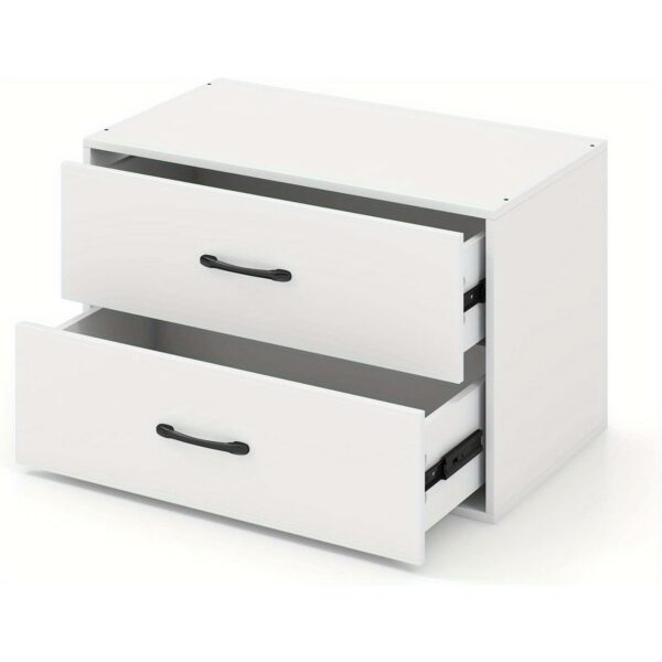 Commode compacte empilable 2 tiroirs - 60 × 34 × 38 cm