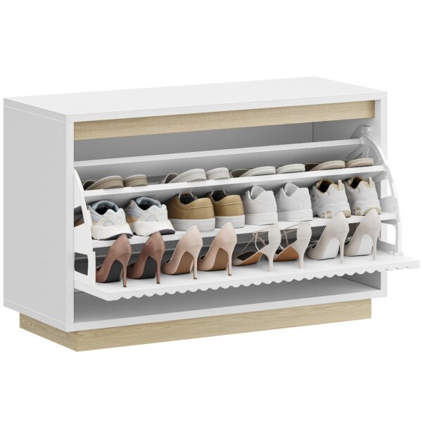 874c0c59-19f7-498a-a360-383a7b822512 Banc à chaussures compact blanc avec rangement basculant - 75 cm