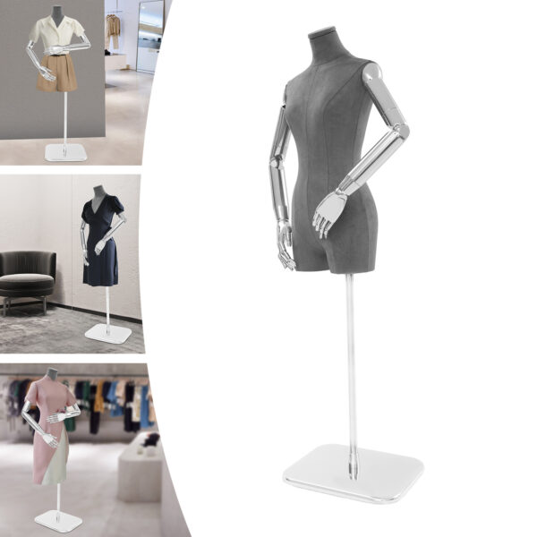 Mannequin de couture femme avec entrejambe et bras articulés - 120 à 210 cm
