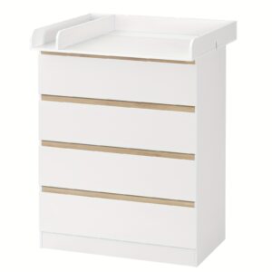 Commode modulable 5 tiroirs avec étagères - 110 × 80 × 75 cm