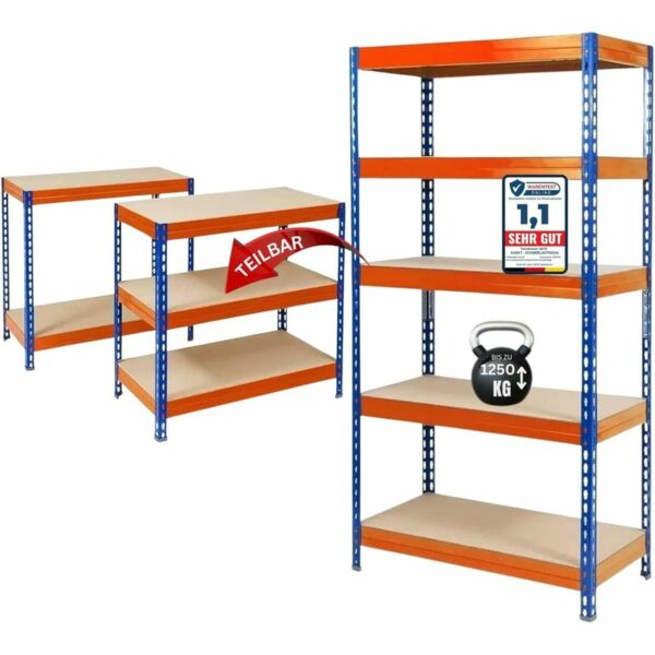 Rayonnage FLOORDIREKT Titan Rack 5 niveaux - 875 à 1 250 kg
