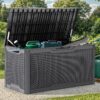 Coffre de jardin en résine 380 L noir - Verrouillable