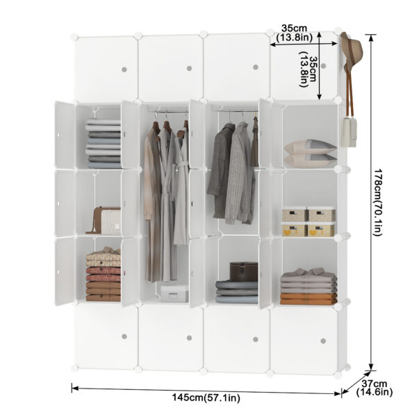 Armoire penderie modulable 20 cubes avec 2 tringles