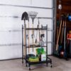 Coffre de rangement en acier pour outils de jardin - noir