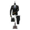Mannequin de couture homme réglable avec bras et supports - 135 à 180 cm