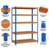 Rayonnage charge lourde COSTOFFS 5 niveaux 120 x 60 x 180 cm - 875 kg