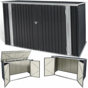 Abri de jardin métallique pour vélos et outils - 210 × 130 × 105 cm