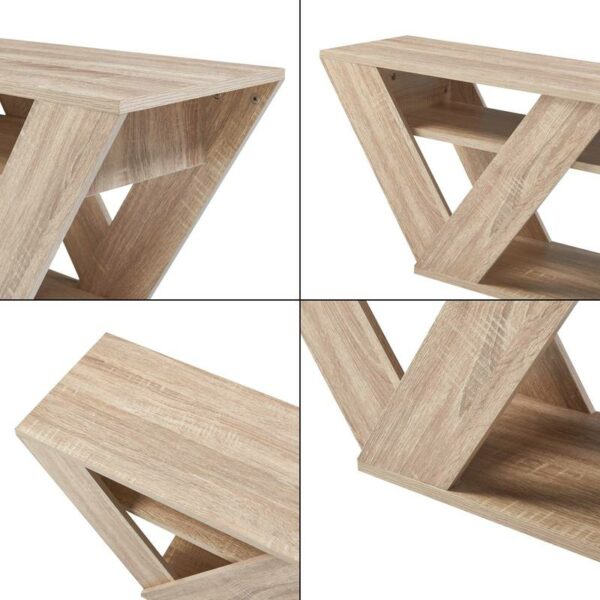 Meuble TV compact Nome 110 cm effet chêne - 2 étagères