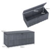 Coffre de jardin XXL gris - environ 614 L utiles - 154 x 71 x 64,5 cm