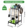 Coffre de rangement en acier pour outils de jardin - noir