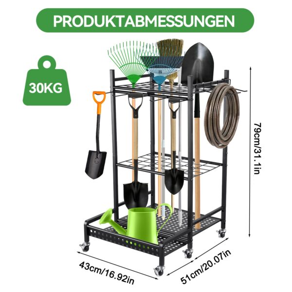 Coffre de rangement en acier pour outils de jardin - noir