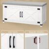 Banc à chaussures blanc 100 cm avec assise rembourrée - 8 paires