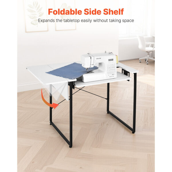 Table de couture VEVOR avec plateau pliable et support machine réglable - 140 cm