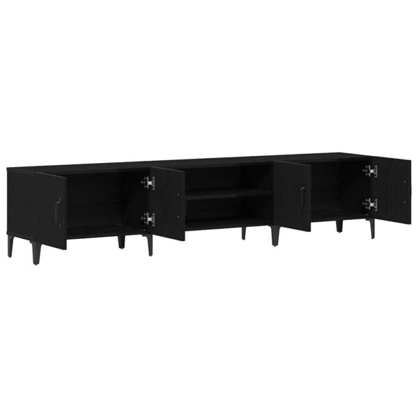 Meuble TV 180 cm chêne noir à 4 portes