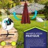 Parasol déporté solaire LED Tillvex, 300 ou 350 cm