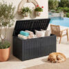 Coffre de jardin XXL noir - environ 440 L utiles - 132 x 61 x 65 cm