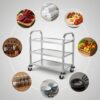 b1c8a238-d1b3-4a91-85f8-fc85be5759a0 Desserte inox 3 niveaux sur roulettes 72 x 40 x 82 cm