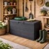 Coffre de jardin en résine 170 L anthracite - Imperméable