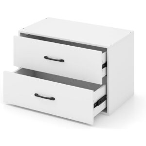 Commode compacte empilable 2 tiroirs - 60 × 34 × 38 cm