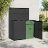Cache-poubelles double vidaXL en résine tressée 148 × 80 × 111 cm