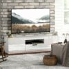 Meuble TV HOMCOM 160 cm blanc - 2 portes et 1 tiroir