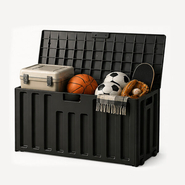 Coffre de jardin 170 L compact avec poignée intégrée - 78 × 55 × 52 cm