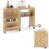 Table de couture pliante sur roulettes avec rangements - 146 × 50 cm