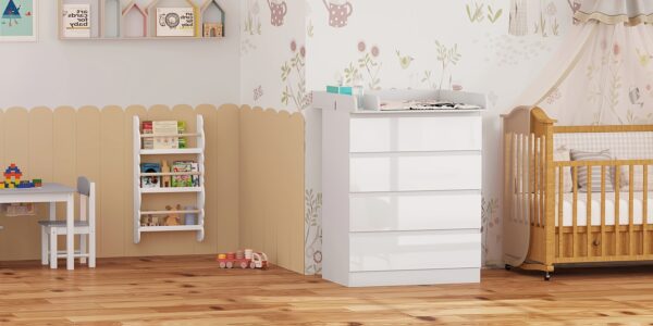 Commode modulable 5 tiroirs avec étagères - 110 × 80 × 75 cm