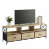 Meuble TV métal et bois avec tiroirs tissu - 2 formats
