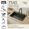 Évier inox noir multifonction avec robinet et accessoires
