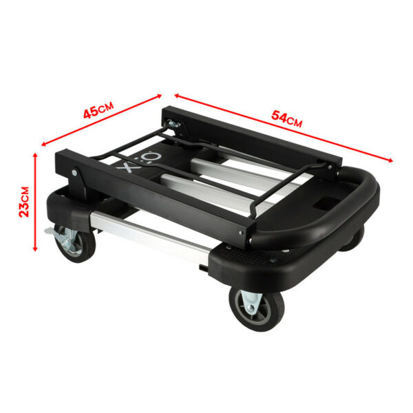 d030c00b-ecde-4398-82e8-348fd6e73185 Chariot plateforme extensible en aluminium 200 kg - plateau 44 à 66 cm