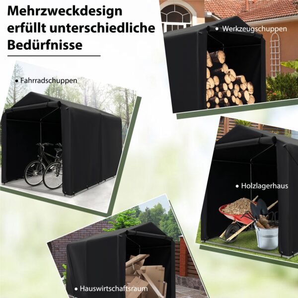 Abri de rangement extérieur GOFLAME 160 × 218 × 164 cm - gris foncé