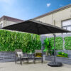 Parasol déporté carré 300 × 300 cm rotatif 360°
