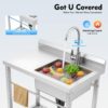 Plonge inox 1 bac avec tablette 80 x 55 cm