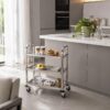 df5224b2-1dcc-42be-86df-809432c0f1ed Desserte inox 3 niveaux sur roulettes 72 x 40 x 82 cm