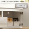 Meuble TV HOMCOM 160 cm blanc - 2 portes et 1 tiroir