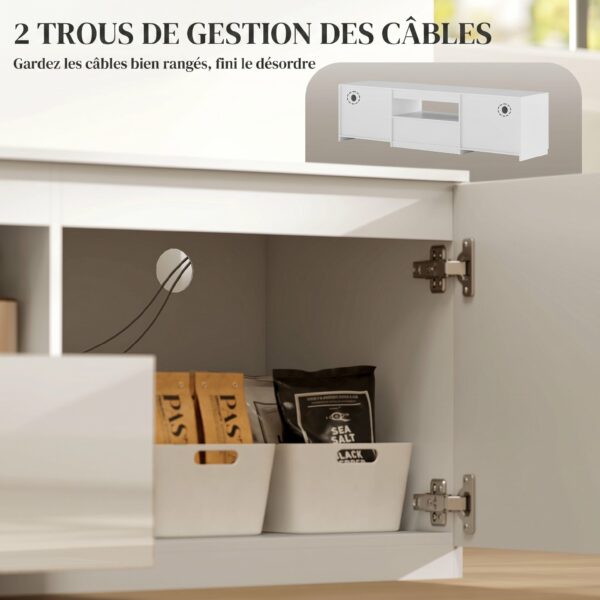 Meuble TV HOMCOM 160 cm blanc - 2 portes et 1 tiroir