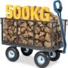 Chariot de jardin convertible 3-en-1 300 kg - plateau et remorque
