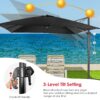 Parasol déporté carré 300 × 300 cm rotatif 360°