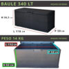 Coffre de jardin en résine 340L anthracite