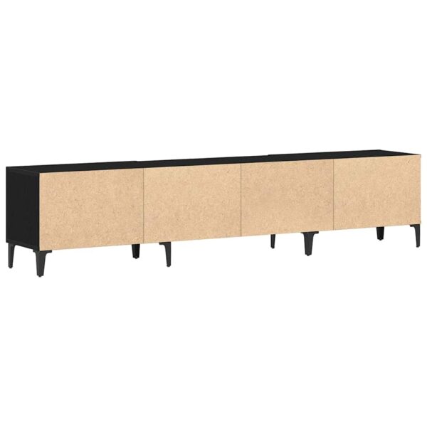 Meuble TV 180 cm chêne noir à 4 portes