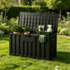 Coffre de jardin 170 L compact avec poignée intégrée - 78 × 55 × 52 cm