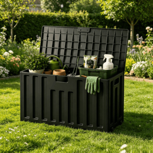 Coffre de jardin 170 L compact avec poignée intégrée - 78 × 55 × 52 cm